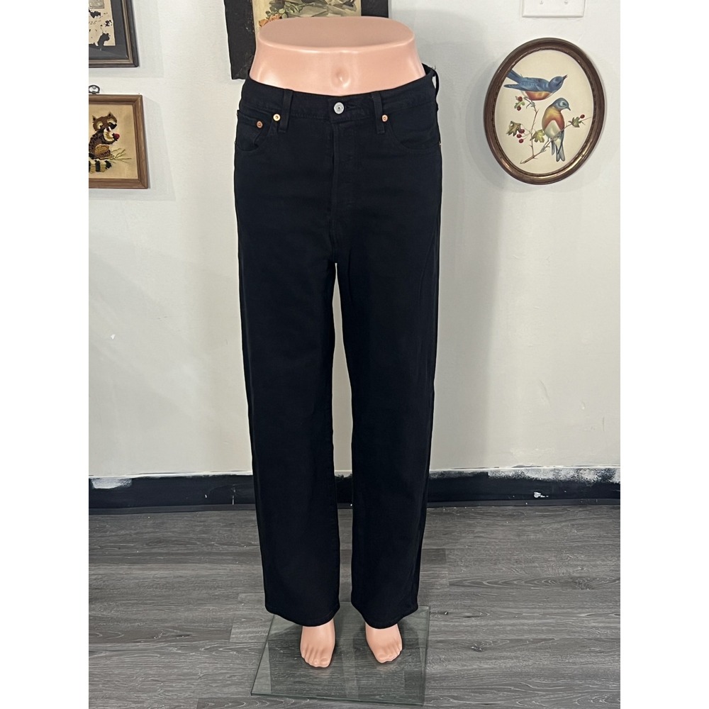 Levi's Premium Ribcage Straight Ankle Black High Rise Button Fly Jeans Size 28